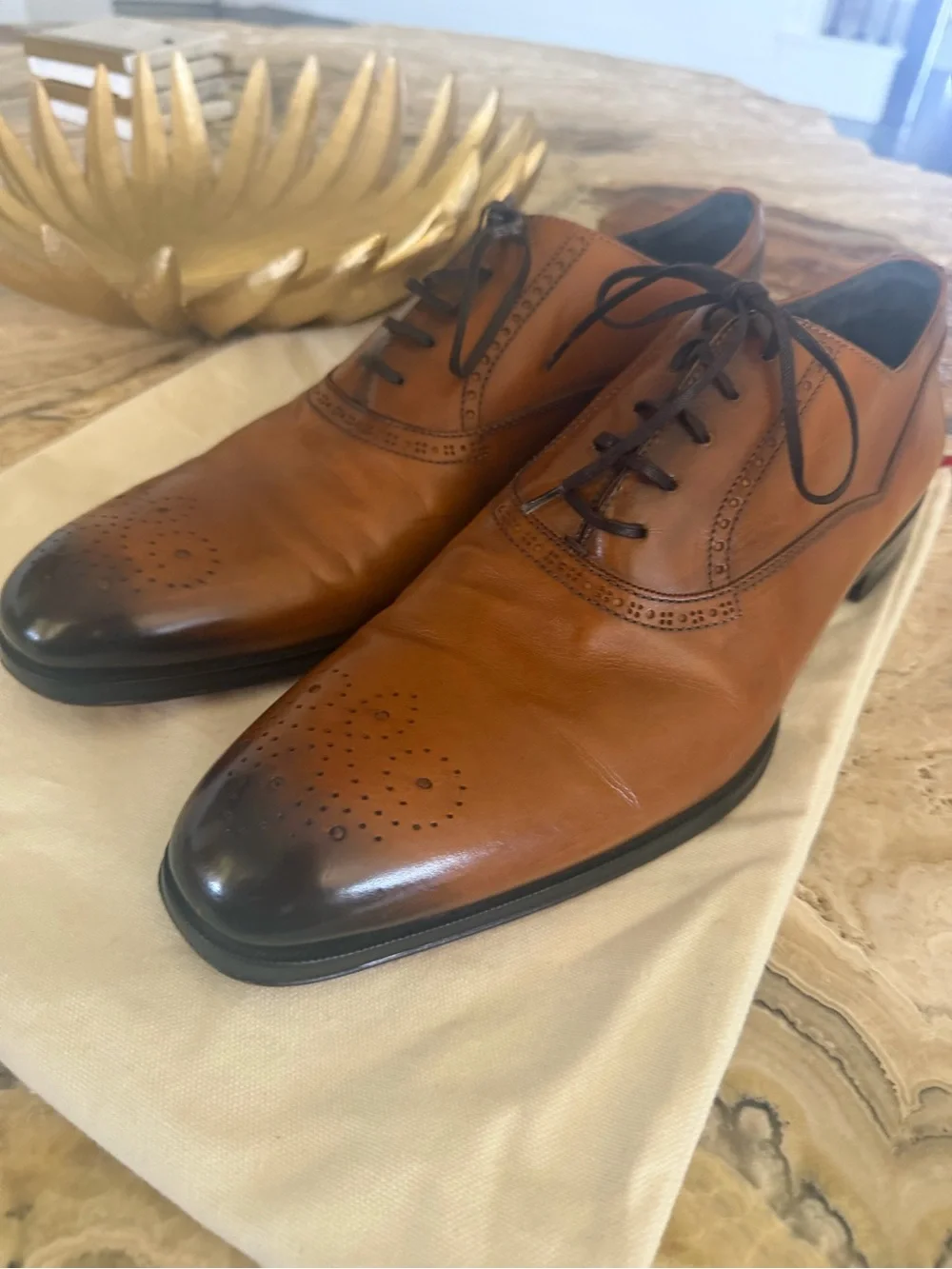 To Boot New York Brown Leather Medallion Toe Oxford Dress Shoes Men’s 11.5 Italy